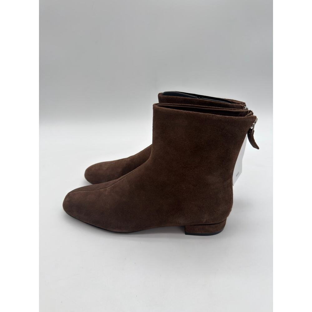 Mango Chocolate Brown Supple Bovine Suede Leather Round Toe Ankle Boots 8.5 - Picture 8 of 10